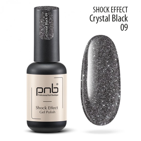 Гель лак PNB Shock Effect Crystal black 09