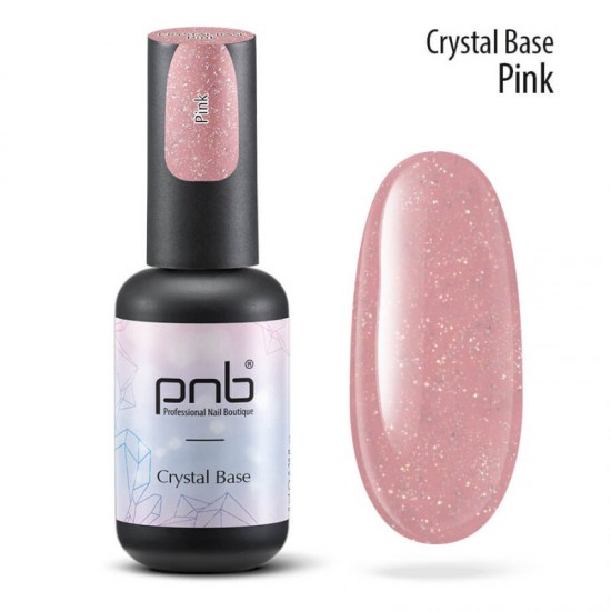 Светоотражающая база для ногтей, розовая / Crystal Base PNB, 8 ml