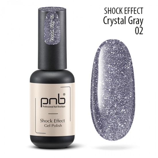 Гель лак PNB Shock Effect, Crystal Gray 02